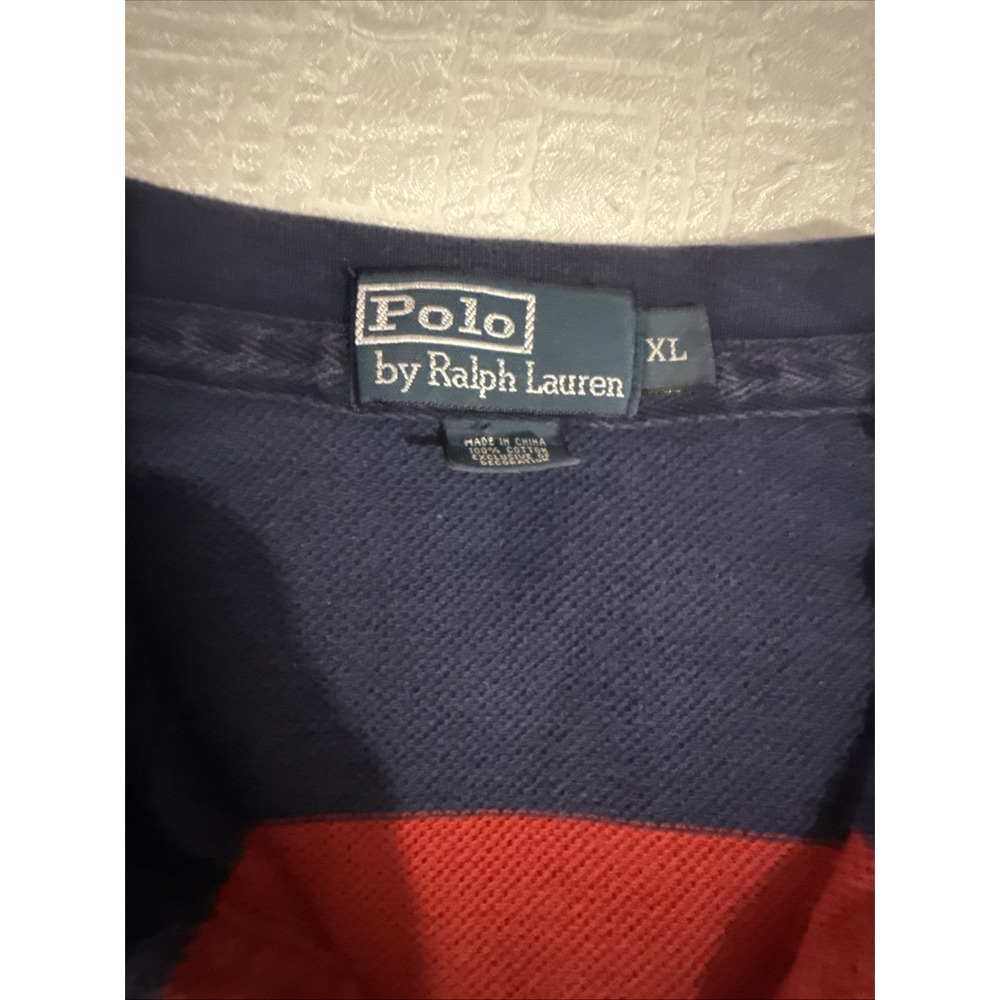 Rare Polo Ralph Lauren Rugby Shirt Mens XL Multicolor Striped Cotton Pony Soft - Picture 4 of 7